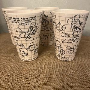 Disney Sketchbook Bamboo Tumbler Cups Mickey Mouse Eco Friendly 16 oz. Set of 4
